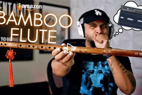 Making A CRAZY Beat With A BAMBOO FLUTE! #amazonfinds