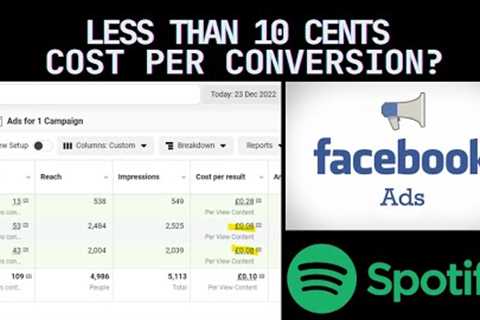 How to get a low cost per conversion - Spotify Marketing FB ads