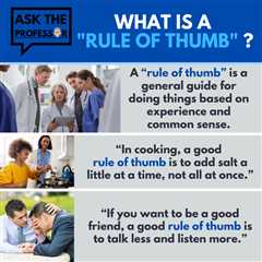 Ask the Professor – What Does “Rule of Thumb” Mean?