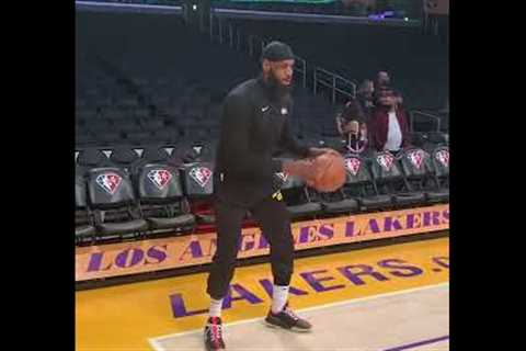 LeBron James getting up shots before Knicks vs. Lakers ? | #Shorts