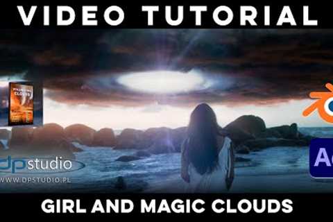 Girl and Magic Clouds  | Video Tutorial | Blender / After Effects | Volumetric Cloud Pack